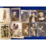 Postcards, Glamour, a collection of approx 200 cards showing named and un-named actresses, models,