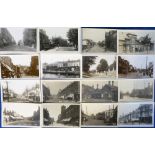 Postcards, Surrey / Middlesex, a good mainly Surrey mix of approx 65 RP cards mostly street scenes