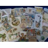 Ephemera, a quantity of greetings cards 1860 - 1910 to include pop up, scent sachet, drop down and