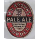 Beer label, W H Brown, Dundee, vo, Pale Ale, 98mm high, v. scarce, (small tear at bottom, and edge