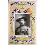 Tobacco advertising, B. Muratti Sons & Co Ltd, advertising shop display card for 'Hero of the Day