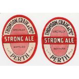 Beer labels, Thomson, Craik & Co Ltd, Perth, vo's, Strong Ale, 2 similar labels (different font'