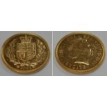 Gold coin, GB, QE2, 2002, full sovereign, shield rev. (bullion) UNC (1)