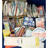 Ephemera, accumulation of Camelot Lottery scratch cards, mid 1990's onwards, majority used but