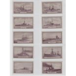 Cigarette cards, Gallaher, British Naval Series (set, 50 cards) (four cards with sl age toning to