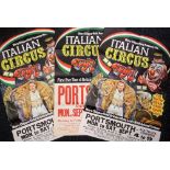 Ephemera, 3 1970's posters advertising Mary Chipperfield's Italian Circus for performances in