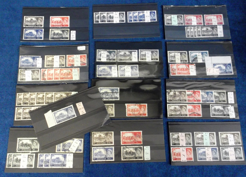 Stamps, GB, QE2 stamps 1952-2000 on stock cards, mint and used with value to £1, some duplication,