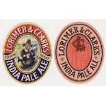 Beer labels, Lorimer & Clark's, Edinburgh, vo's, Merman Brand India Pale Ale & India Pale Ale (