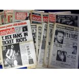 Music Memorabilia, collection of 70+ newspapers 1960s/70s mixed titles inc. NME, Disc, Melody Maker,