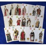 Postcards, R Tuck, Kings & Queens of England chromo-litho undivided back cards, Series 614 (5) &