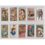 Cigarette cards, USA, Duke's, a collection of 13 type cards, Floral Beauties (3), Great Americans (