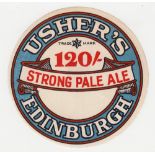 Beer label, Usher's, Edinburgh, circular, 120/- Strong Pale Ale label, (gd) (1)