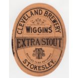 Beer label, Wiggins Cleveland Brewery, Stokesley, Extra Stout, vo, (left hand edge sl staining,
