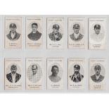 Cigarette cards, Taddy, County Cricketers, 10 cards, Hampshire (8), Somerset (2) (fair condition)