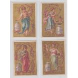 Trade cards, Liebig, 'Girls in Branches' ref S94, 1878 (set, 6 cards) (gd)
