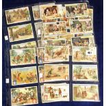 Trade cards, Liebig, 5 scarce Dutch Language issue sets, S876, S877, S879, S880, S881, Drinking