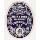 Beer label, Muir & Son's, Sparkling Edinburgh Ale, vo, (no writing to bottom edge) (gd) (1)