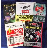 Rugby Union programmes, a collection of 5 Wales away tour programmes for matches v Wellington 7 June