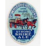 Beer label, Whitaker & Sons, Halifax, Strong Shire Ale, vo, (fair) , v. scarce (1)