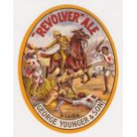 Beer label, George Younger & Son, Alloa, vo, Revolver Ale showing Soldier on horseback (gd) (1)