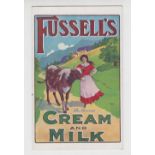 Postcard, Advert, Fussell's Cream & Milk by PHY (unused, VG)