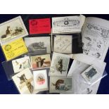 Ephemera, Cats, 9 chromolithographed greetings cards circa 1887 together with an 1891 article from