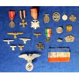 Militaria, collection of WW2 original and reproduction German medals and badges incl. '