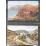 Postcards, a collection of approx 130 A R Quinton cards with artistic views of England & Wales, inc.