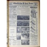 Newspapers, 2 bound volumes, Mitcham and Colliers Wood Gazette for 1938, appears complete, incl.