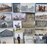 Postcards, Military collection of 75+ cards, all WW1 and earlier Inc. RP's, printed, artist-drawn