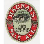 Beer label, Mackay's, Scotland, vo, Pale Ale, bottled by Lochore Public House Society Ltd, 70mm