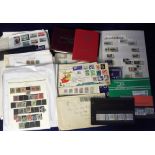 Stamps, a collection of GB and worldwide stamps, mostly on album pages, together with a stockbook