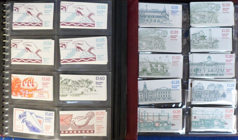 Stamps, GB, a collection of folded booklets in 2 albums with a wide range of value's from 65p to £