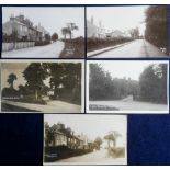 Postcards, Berkshire, a selection of 5 RP's of Woodley inc. Woodley Vicarage, The Village, Headley