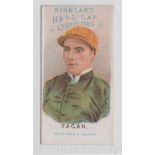 Cigarette card, Kinnear's, Jockeys (Different), small caption, type card, 'Fagan' (slight trim to
