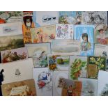 Ephemera, a collection of 80+ Victorian and later Greetings cards, many different designs, inc. some