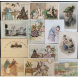 Postcards, mixed subject collection of 24 cards inc. set of 6 Florence Hardy Series 1081 published