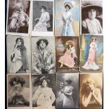 Postcards, Edwardian Actresses, a collection of approx 70 cards including photographic, printed,