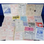 Football programmes, Woking FC, a collection of 30+ programmes 1950/60's inc. home v Chelsea 60/61
