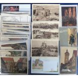 Postcards, a mixed subject selection of approx 74 cards including litho style, artist drawn German