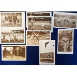 Postcards, Olympics Amsterdam 1928, 9 sepia officials, Football (5), Athletics (2) & Swimming (2) (