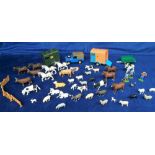 Toys, collection of plastic farmyard animals majority made by Britain's, inc. horses, cows, sheep,