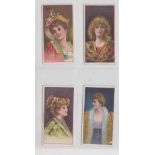 Cigarette cards, Hudden, Pretty Girls 'RASH', 4 type cards, ref H8, pictures nos 1, 3, 5 & 18 (all