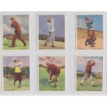 Cigarette cards, Wills, Famous Golfers, 'L' size, inc. Hagen, Vardon etc (set, 25 cards) (vg)