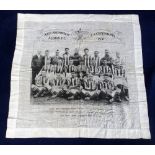Football, West Bromwich Albion FAC Finalists 1931 b/w Souvenir Linen Square showing printed image of