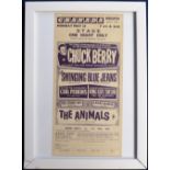 Music Memorabilia, Chuck Berry original flyer / postal booking form for first appearance in England,