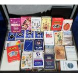 Playing cards, a modern attaché case containing 50+ packs of mostly modern playing cards (some