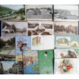 Postcards, Ireland, a collection of 70+ cards inc. topographical, comic, trades, pull-outs, multi-