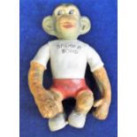 Trade issue, Brooke Bond, a vintage rubber chimp advertising toy, 'Brookie Bond' approx 8" tall with