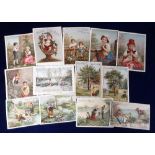 Trade cards, Netherlands, Van Houten, a collection of 13, large size cards from various series (